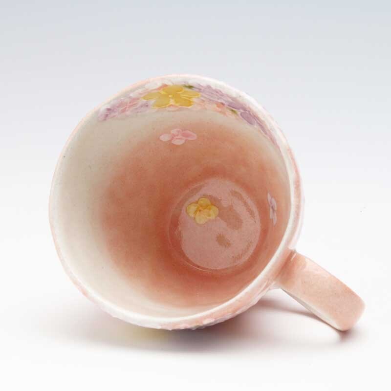 瀨戶燒彩花水杯（粉紅）
