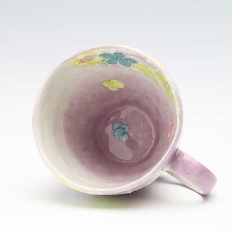 瀨戶燒彩花水杯（紫）