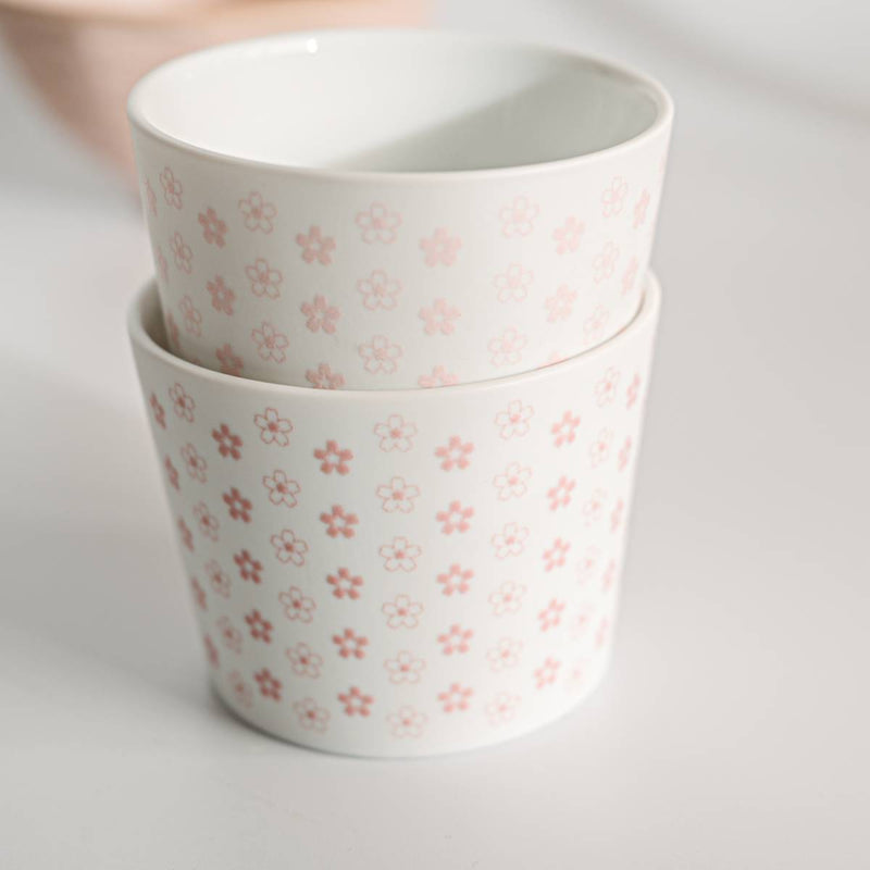 粉紅櫻花紋美濃燒茶杯