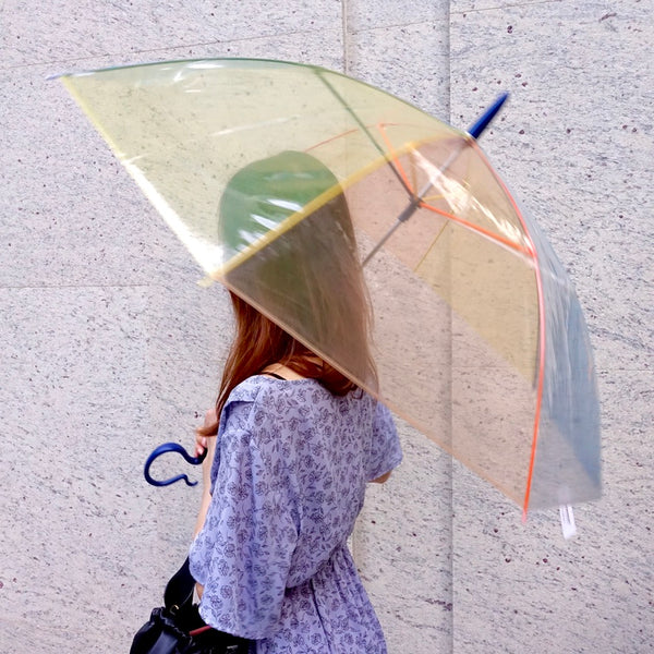彩虹彩色透明傘