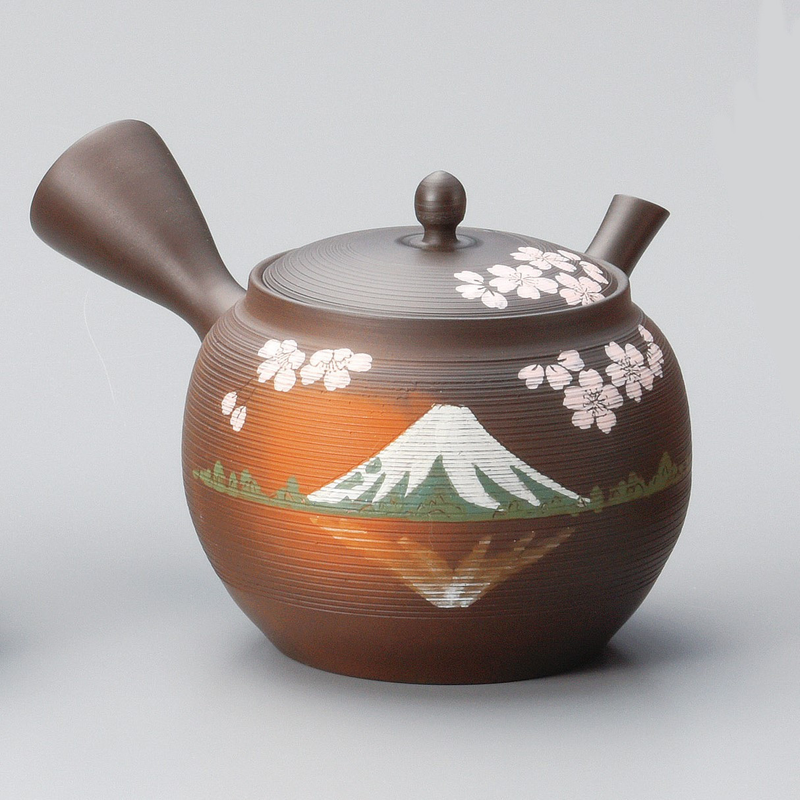常滑燒富士山櫻花茶壺